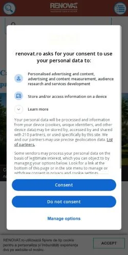 Anteprima del sito Renovat Interioare, media di Romania per articoli sponsorizzati