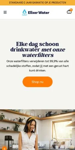 Anteprima del sito Elixer Water, media di Paesi Bassi per articoli sponsorizzati