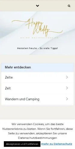 Anteprima del sito Happy Weddy, media di Germania per articoli sponsorizzati