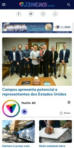 Anteprima del sito J3News, media di Brasile per articoli sponsorizzati