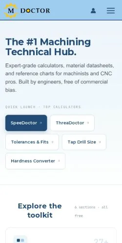Anteprima del sito Machining Doctor, media di Stati Uniti per articoli sponsorizzati