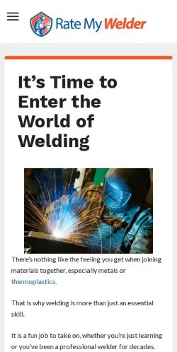 スポンサード記事向けのアメリカ合衆国メディア、Rate My Welderのサイトプレビュー