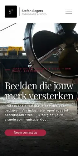 Voorbeeld van de site Stefan Segers Fotografie, medium uit Nederland voor gesponsorde artikelen