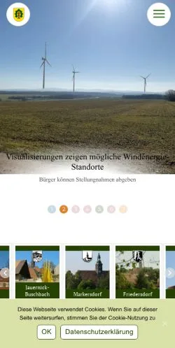 Anteprima del sito Gemeinde Markersdorf, media di Germania per articoli sponsorizzati