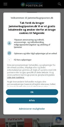 Voorbeeld van de site Jammerbugtposten, medium uit Denemarken voor gesponsorde artikelen