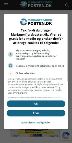Anteprima del sito Mariagerfjordposten, media di Danimarca per articoli sponsorizzati