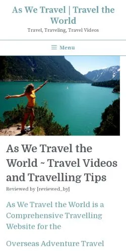 Anteprima del sito As We Travel, media di Stati Uniti per articoli sponsorizzati