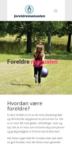 Anteprima del sito Foreldremanualen, media di Norvegia per articoli sponsorizzati