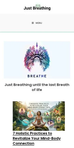 Podgląd witryny Just Breathing, medium z kraju Indie do artykułów sponsorowanych