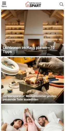 Vista previa del sitio Mein Haus Spart, medio de Alemania para artículos patrocinados
