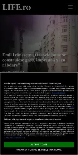 Pré-visualização do site LIFE, meio de Romênia para artigos patrocinados