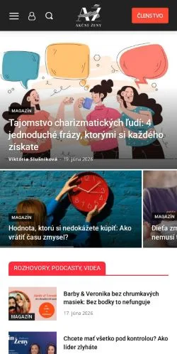 Anteprima del sito Akčné Ženy, media di Slovacchia per articoli sponsorizzati