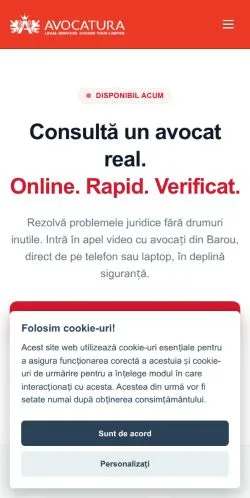 Anteprima del sito Avocatura, media di Romania per articoli sponsorizzati