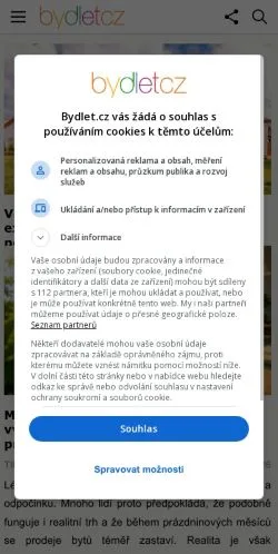 Anteprima del sito Bydlet, media di Cechia per articoli sponsorizzati