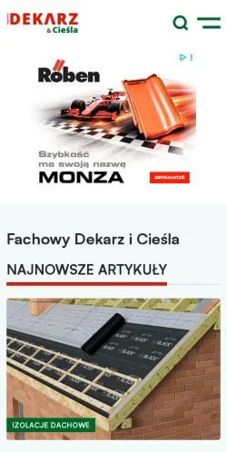Anteprima del sito Fachowy Dekarz, media di Polonia per articoli sponsorizzati