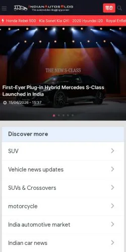 Podgląd witryny Indian Autos Blog, medium z kraju Indie do artykułów sponsorowanych