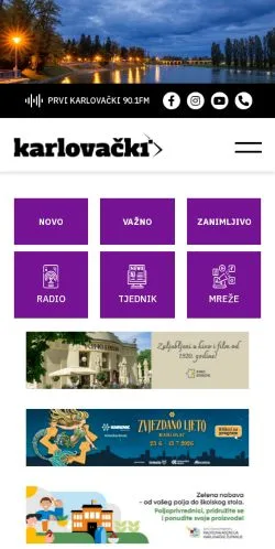 Anteprima del sito Karlovački, media di Croazia per articoli sponsorizzati