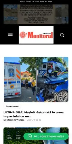 Podgląd witryny Monitorul de Vrancea, medium z kraju Rumunia do artykułów sponsorowanych