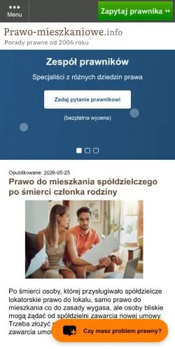 Podgląd witryny Prawo Mieszkaniowe, medium z kraju Polska do artykułów sponsorowanych