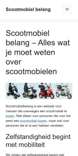Podgląd witryny Scootmobielbelang, medium z kraju Holandia do artykułów sponsorowanych