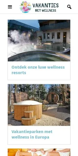Pré-visualização do site Wellness Vakanties, meio de Países Baixos para artigos patrocinados