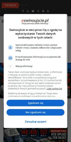 Anteprima del sito Świnoujście, media di Polonia per articoli sponsorizzati