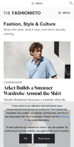 Anteprima del sito The Fashionisto, media di Stati Uniti per articoli sponsorizzati