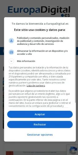 Pré-visualização do site EuropaDigital, meio de Espanha para artigos patrocinados