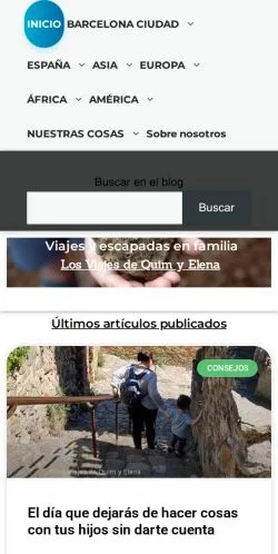 Anteprima del sito Viajes en Familia, media di Spagna per articoli sponsorizzati