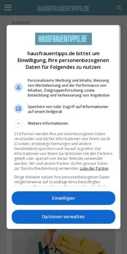 Anteprima del sito Hausfrauentipps, media di Germania per articoli sponsorizzati