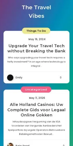 Anteprima del sito The Travel Vibes, media di Stati Uniti per articoli sponsorizzati