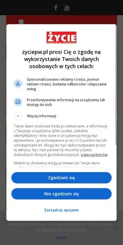 스폰서 기사용 폴란드 매체 Życie Powiatu Wołomińskiego 사이트 미리보기