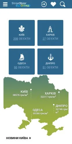 Podgląd witryny stroyobzor, medium z kraju Ukraina do artykułów sponsorowanych