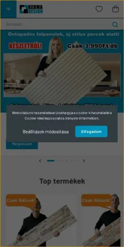 Anteprima del sito Kerma Design, media di Ungheria per articoli sponsorizzati