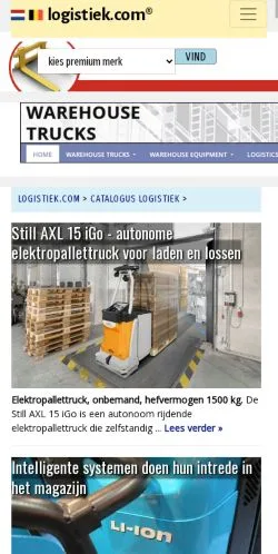 Anteprima del sito Logistiek, media di Paesi Bassi per articoli sponsorizzati