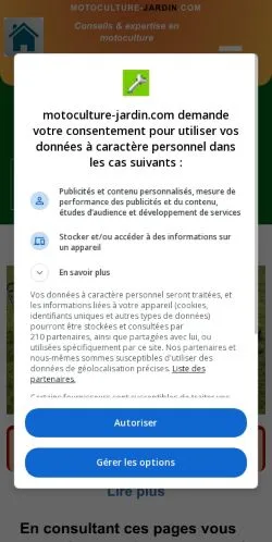 Anteprima del sito Motoculture-Jardin, media di Francia per articoli sponsorizzati