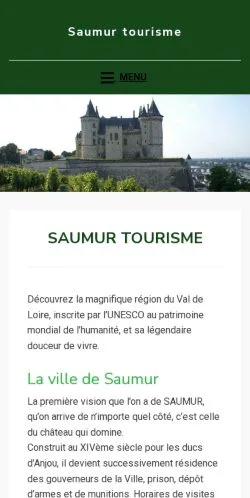 Podgląd witryny Saumur Tourisme, medium z kraju Francja do artykułów sponsorowanych