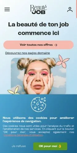 Anteprima del sito Beauté-Job, media di Francia per articoli sponsorizzati