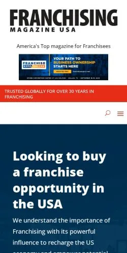 Anteprima del sito Franchising Magazine USA, media di Stati Uniti per articoli sponsorizzati