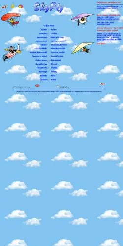 Vista previa del sitio SkyFly, medio de Chequia para artículos patrocinados
