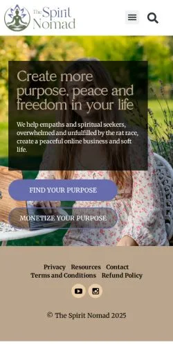 Podgląd witryny The Spirit Nomad, medium z kraju Stany Zjednoczone do artykułów sponsorowanych