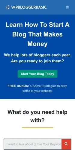 Anteprima del sito WPBloggerBasic, media di Stati Uniti per articoli sponsorizzati
