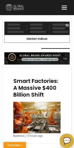 스폰서 기사용 미국 매체 Global Brands Magazine 사이트 미리보기