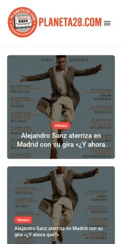 Preview of the Planeta28 website, a media outlet in Spain for sponsored articles