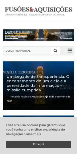 Podgląd witryny Portal Fusões & Aquisições, medium z kraju Brazylia do artykułów sponsorowanych
