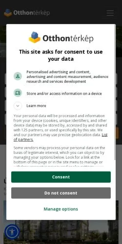 Anteprima del sito OtthonTérkép, media di Ungheria per articoli sponsorizzati