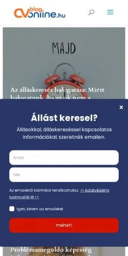 Anteprima del sito Cvonline Blog, media di Ungheria per articoli sponsorizzati