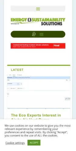 Anteprima del sito Energy Sustainability Solutions, media di Regno Unito per articoli sponsorizzati