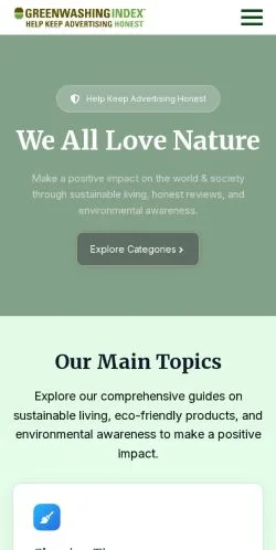 Anteprima del sito GreenWashing Index, media di Stati Uniti per articoli sponsorizzati