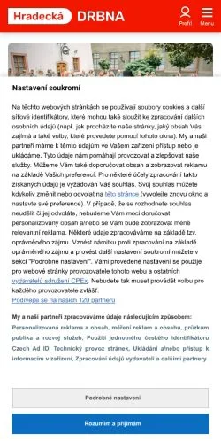 Anteprima del sito Hradecká Drbna, media di Cechia per articoli sponsorizzati